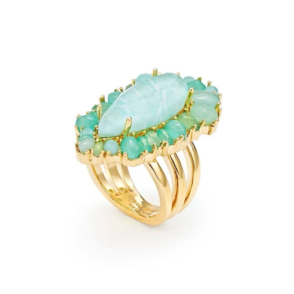 🩵 KSNY Seastone Sparkle Cocktail Ring 🩵
